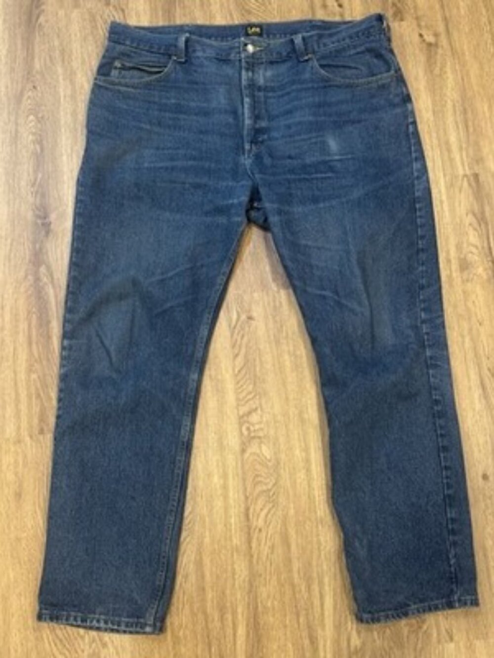 Lee Men's Regular Fit Jeans Blue Denim 46x34 Straight Leg Classic Cotton
